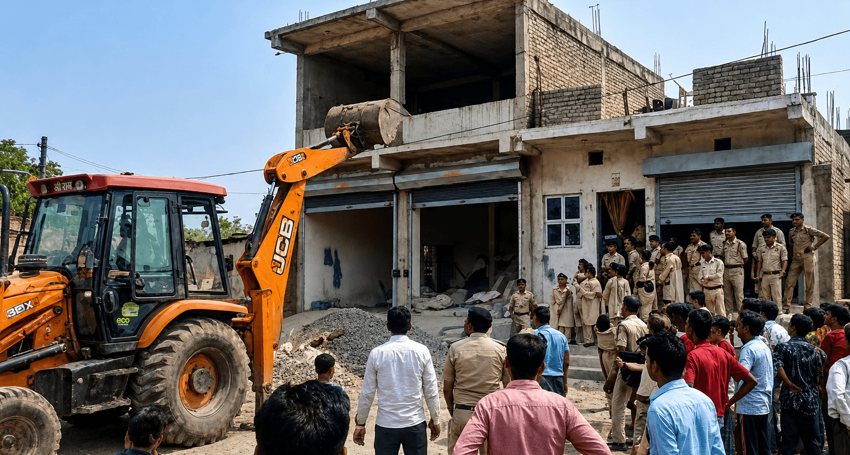 रज्जाक अली का अवैध निर्माण जमींदोज, भारी पुलिस बल की मौजूदगी में चला प्रशासन का बुलडोजर!